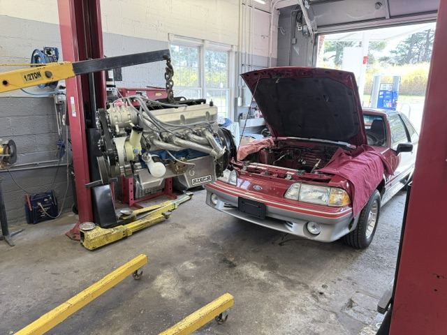 Engine repair underway