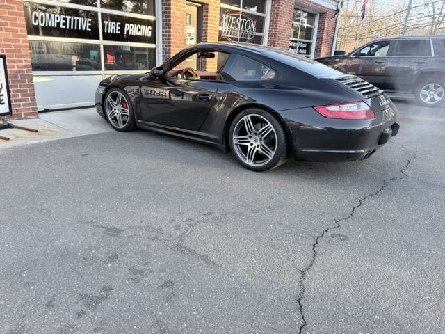Porsche outside the shop